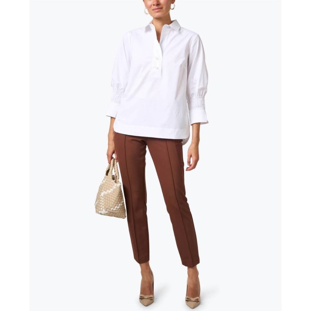 Hinson Wu White Morgan Cotton Minimalist Blouse Size 1X